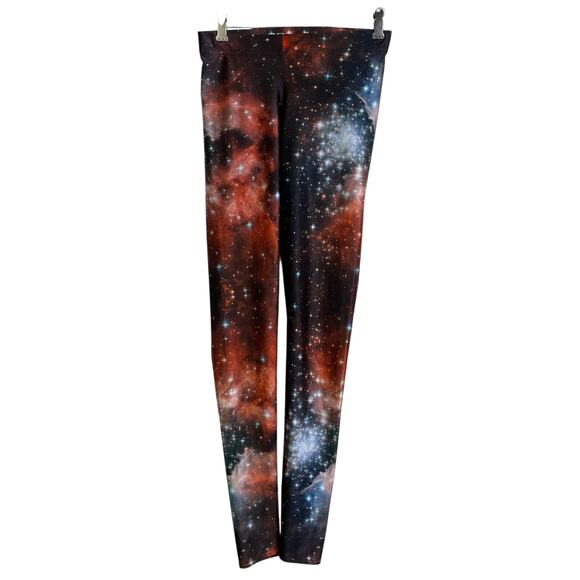 Blackmilk Galaxy Leggings Womens Small Red Cosmic Space Stars Art Stretch - Picture 1 of 12